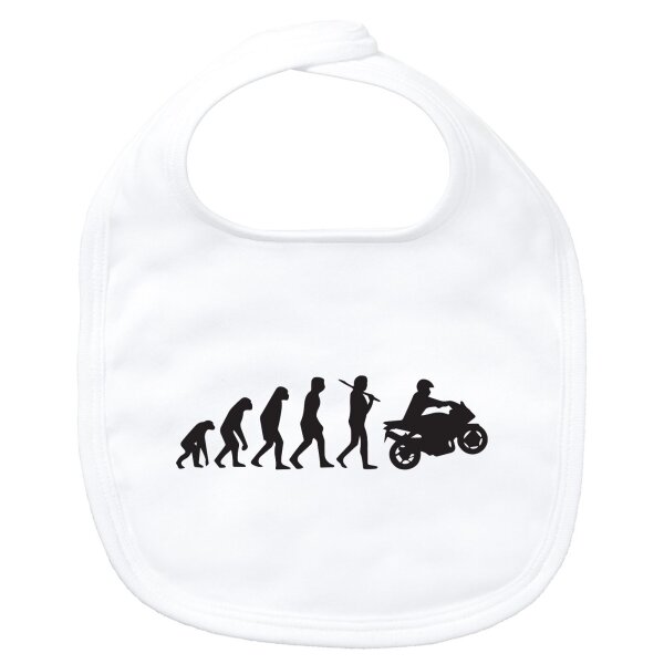 Baby Lätzchen Evolution Motorradfahrer Silhouette