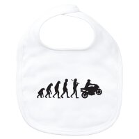 Baby Lätzchen Evolution Motorradfahrer Silhouette