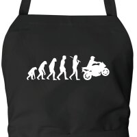 Sch&uuml;rze Evolution Motorradfahrer Silhouette
