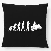 Kissen Evolution Motorradfahrer Silhouette 40x40cm