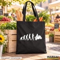 Jutebeutel Evolution Motorradfahrer Silhouette 10 Liter