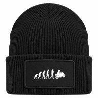 Beanie mit Patch Evolution Motorradfahrer Silhouette Black