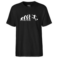 Herren T-Shirt Evolution Fu&szlig;ballspieler Silhouette