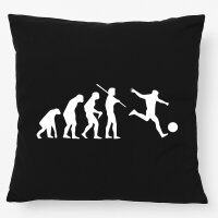 Kissen Evolution Fu&szlig;ballspieler Silhouette 40x40cm