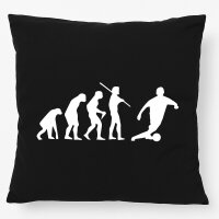 Kissen Evolution Fu&szlig;ballspieler Silhouette 40x40cm