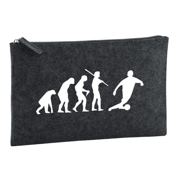 Kulturbeutel Evolution Fußballspieler Silhouette 1 Liter Charcoal