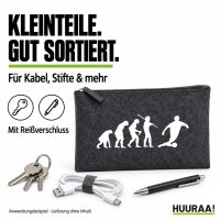 Kulturbeutel Evolution Fußballspieler Silhouette 1 Liter Charcoal