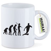 Kaffeetasse Evolution Fu&szlig;ballspieler Silhouette...