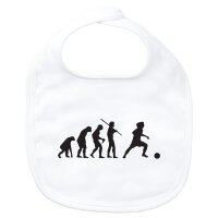 Baby Lätzchen Evolution Fußballspielerin Silhouette
