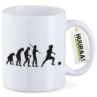 Kaffeetasse Evolution Fu&szlig;ballspielerin...