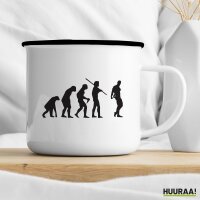 Emaille Tasse Evolution Bodybuilding Silhouette 300ml Vintage