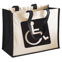 Jutetasche Rollstuhl Symbol 21 Liter Black