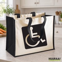 Jutetasche Rollstuhl Symbol 21 Liter Black