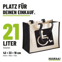 Jutetasche Rollstuhl Symbol 21 Liter Black