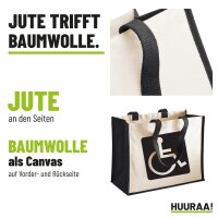 Jutetasche Rollstuhl Symbol 21 Liter Black