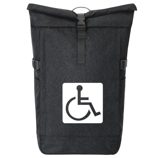 Kurierrucksack Rollstuhl Symbol 30-44 Liter Black Melange