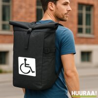 Kurierrucksack Rollstuhl Symbol 30-44 Liter Black Melange