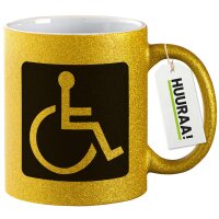 Glitzertasse Rollstuhl Symbol 330ml