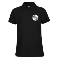 Damen Polo Shirt Schallplatte Silhouette