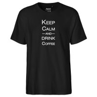 Herren T-Shirt Keep calm and drink coffee Schriftzug