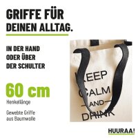Jutetasche Keep calm and drink coffee Schriftzug 21 Liter Black