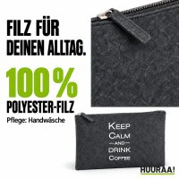 Kulturbeutel Keep calm and drink coffee Schriftzug 1 Liter Charcoal