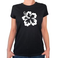 Damen T-Shirt Hibiskus Silhouette