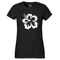 Damen T-Shirt Hibiskus Silhouette