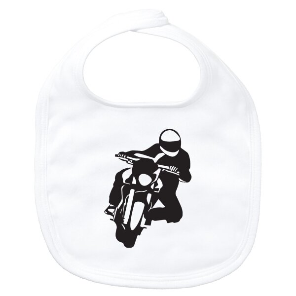 Baby Lätzchen Motorradfahrer Silhouette