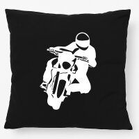 Kissen Motorradfahrer Silhouette 40x40cm