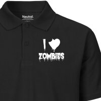 Herren Polo Shirt I love zombies Herz