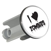 Waschbeckenst&ouml;psel I love zombies Herz 4cm