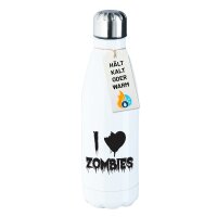 Trinkflasche I love zombies Herz 500ml Edelstahl...