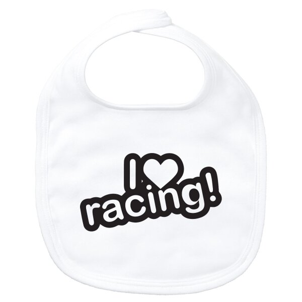 Baby Lätzchen I love racing! Herz