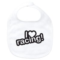 Baby Lätzchen I love racing! Herz