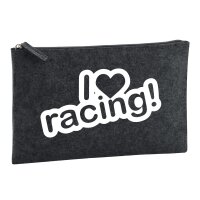 Kulturbeutel I love racing! Herz 1 Liter Charcoal