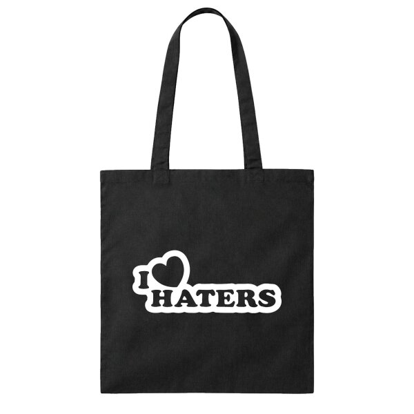 Jutebeutel I love haters Herz 10 Liter