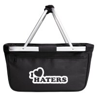 Einkaufskorb faltbar I love haters Herz 20 Liter Black