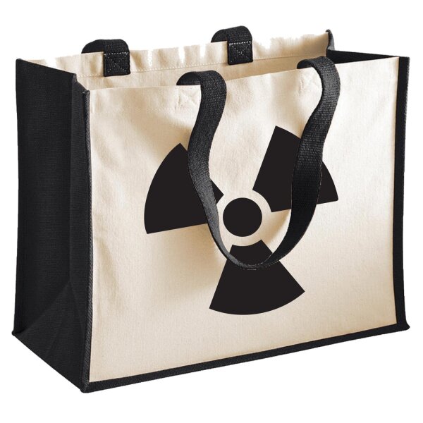 Jutetasche Radioaktivität Symbol 21 Liter Black