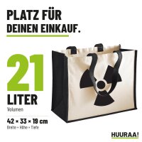 Jutetasche Radioaktivität Symbol 21 Liter Black