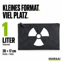 Kulturbeutel Radioaktivität Symbol 1 Liter Charcoal