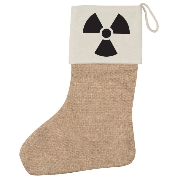 Weihnachtsstrumpf Radioaktivität Symbol Beige Jute