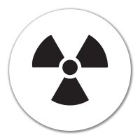 Aufkleber Radioaktivität Symbol 10cm rund