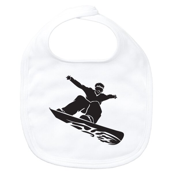 Baby Lätzchen Snowboarder Silhouette