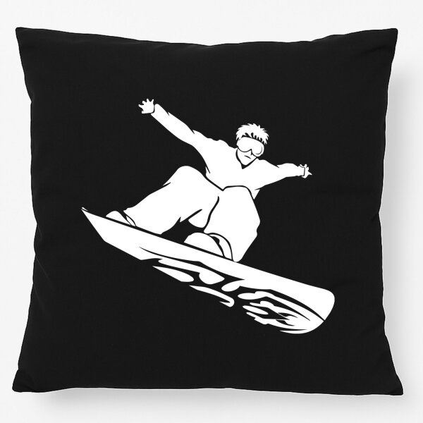 Kissen Snowboarder Silhouette 40x40cm
