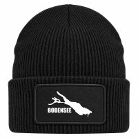 Beanie mit Patch Bodensee Umriss Black