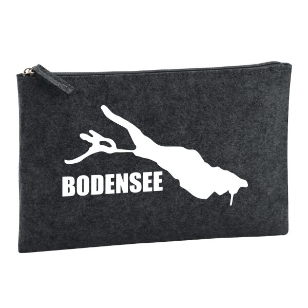 Kulturbeutel Bodensee Umriss 1 Liter Charcoal
