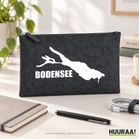 Kulturbeutel Bodensee Umriss 1 Liter Charcoal