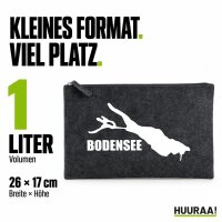 Kulturbeutel Bodensee Umriss 1 Liter Charcoal