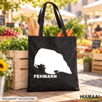 Jutebeutel Fehmarn Umriss 10 Liter